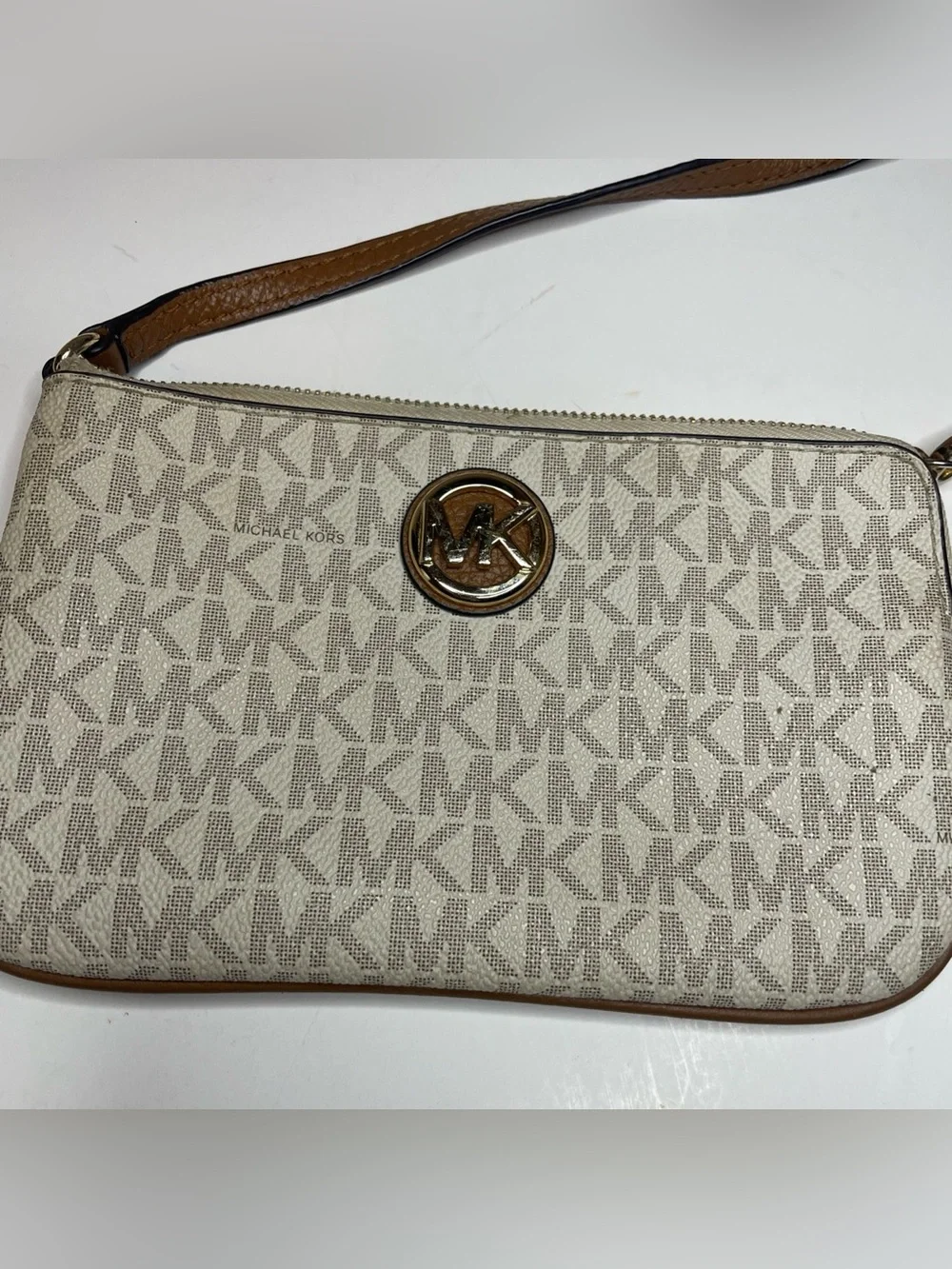 Michael Kors Neutral and Black Signature Wristlet Set of 2